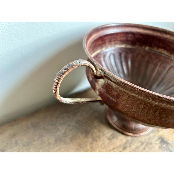 Vintage Metal Urn | Vintage Planter | Centerpiece Pedestal Bowl | Fruit Bowl - Picture 3 of 7